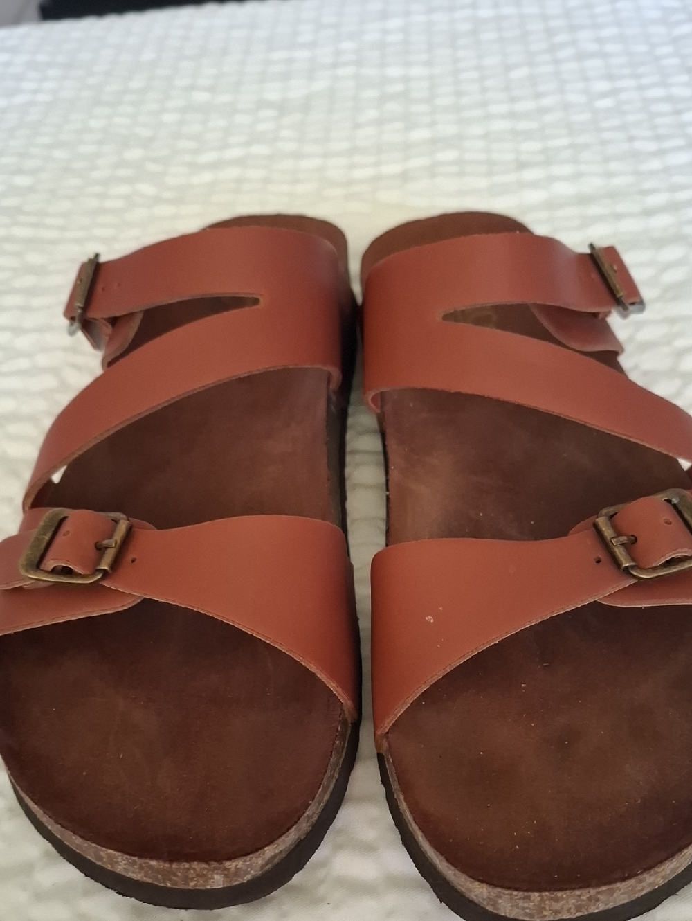 Classic Women's Brown Double-Buckle Sandals